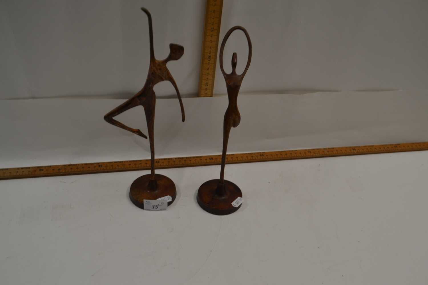 Pair of 20th Century abstract figures of dancers