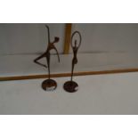 Pair of 20th Century abstract figures of dancers