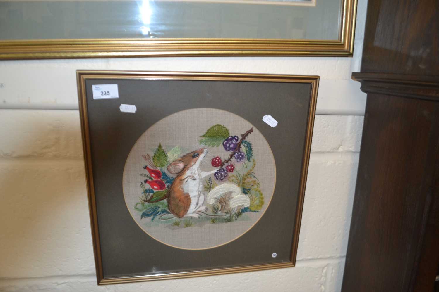 Unsigned needlework and gauze study of a mouse