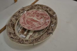Johnson Historic America meat plate and a further similar dinner plate (2)