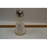 Silver topped clear glass sugar caster
