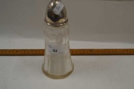 Silver topped clear glass sugar caster