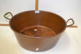 Large copper double handled pan