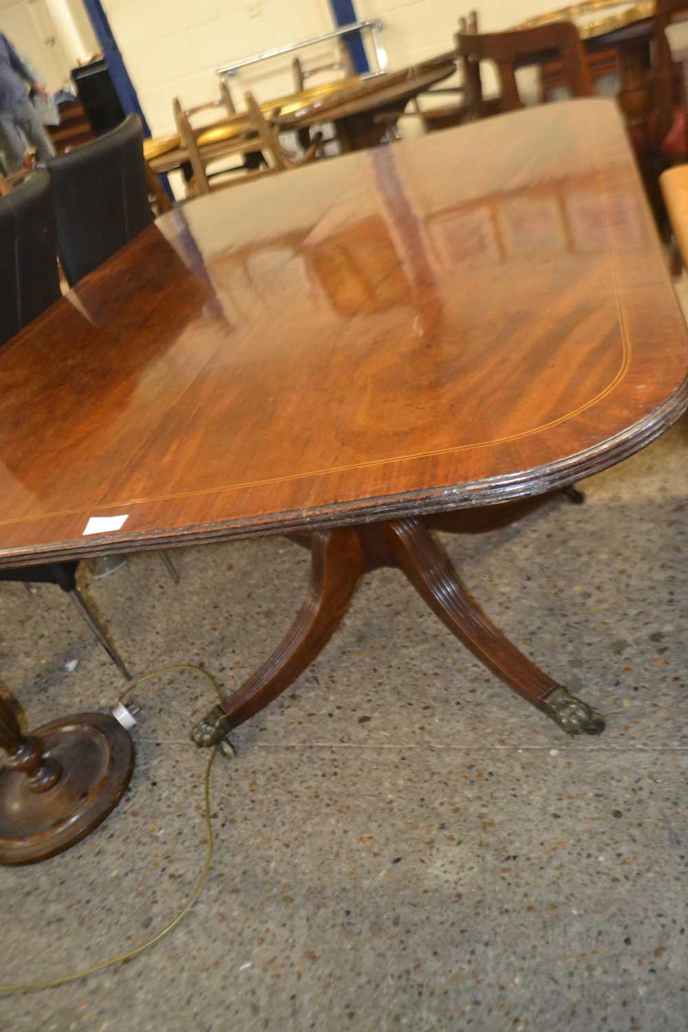 19th Century mahogany pedestal dining table, 153cm wide