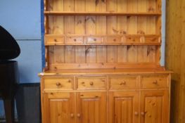 Modern pine kitchen dresser, 150cm wide