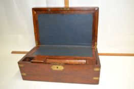 19th Century walnut brass mounted writing box