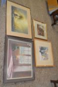Mixed Lot: Joan Dixon watercolour, flower arranging, together with a further study interior scene