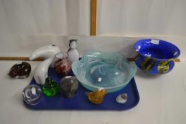 Mixed Lot: Various Langham Glass animals, Art Glass pedestal bowl and other assorted items