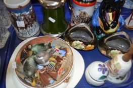 Mixed Lot: Various tankards, ornaments, Italian pottery novelty spirit decanter and other assorted