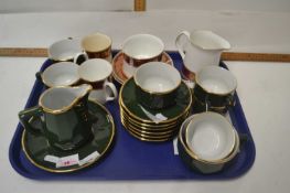 A tray of Elizabethan and other gilt rimmed tea wares