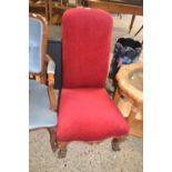 Victorian red upholstered high back nursing chair