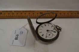 London hallmarked key wound pocket watch, lacking glass