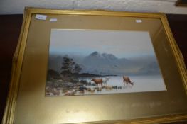 Holmes, pair of studies of Highland landscapes with cattle, gilt framed and glazed