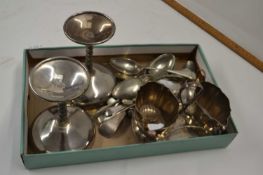 Mixed Lot: Various silver plated cutlery, champagne bowls etc