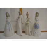 Four various Spanish figurines in the Lladro style