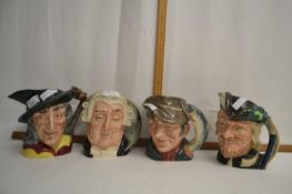 Group of four Royal Doulton character jugs