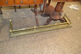 Late 19th Century brass railed fire fender, 140cm wide