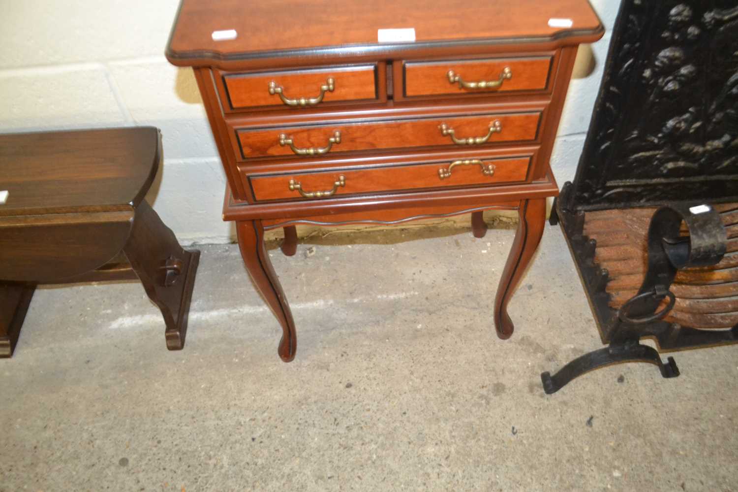 Small reproduction four drawer side table