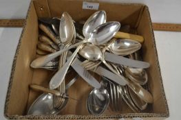 Box of various silver plated cutlery