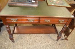 Late Victorian American walnut two drawer writing table
