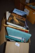 Box of assorted books to include alternative therapies, food, biographies and others