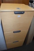 Three drawer filing cabinet with combination lock