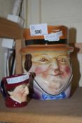 Miniature Royal Doulton character jug and one other