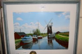 Photograph of a windmill on The Broads, framed and glazed