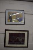 Red iron oxide and still life by Tom Wood, 1993, print, framed and glazed together with another