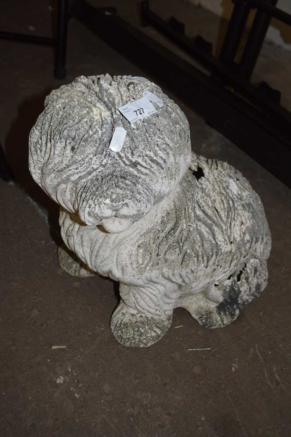 Reconstituted stone model of a shaggy dog