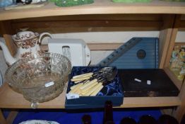 Mixed Lot: Assorted items to include cased cutlery, a miniature Zither and other assorted items