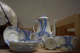 Early to mid 20th Century blue and silver decorated tea set by Plant Tuscan China