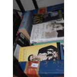 Box of assorted books to include biographies