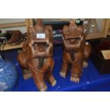 Pair of reproduction Oriental foo dogs