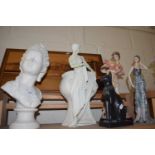 Mixed Lot: Various composition figurines, modern Egyptian cat model etc