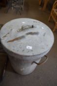 Galvanised dustbin and lid