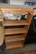 Four tier freestanding pine bookshelf