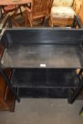 Pair of black free standing bookshelves