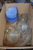 Box of various glass dishes, vases etc