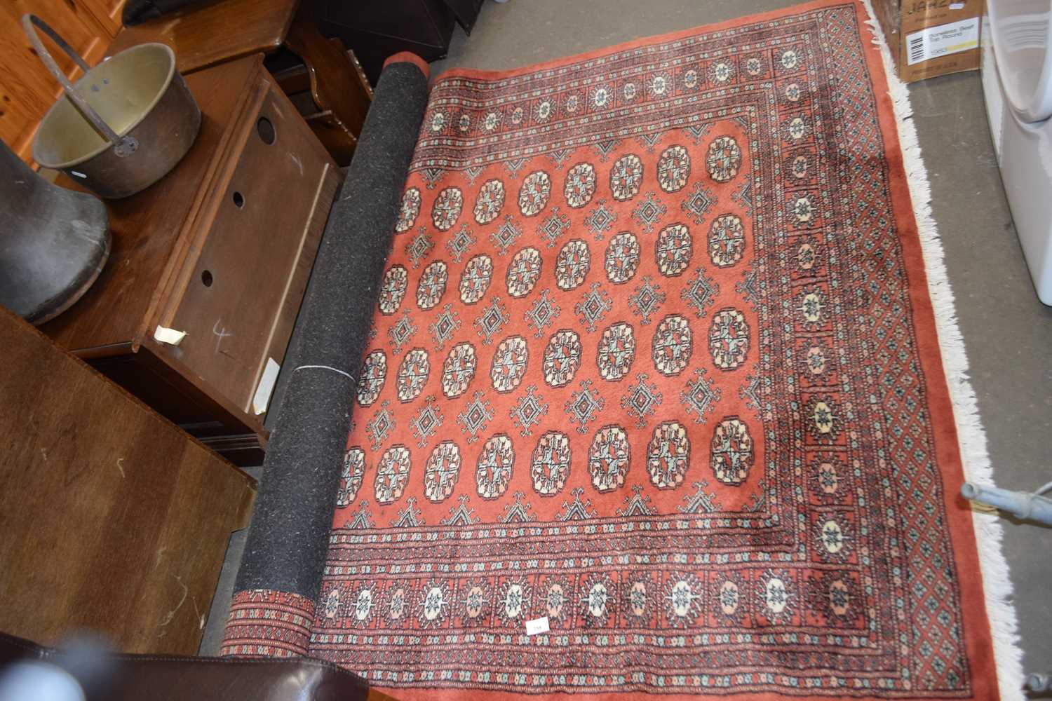 Russet ground floor rug