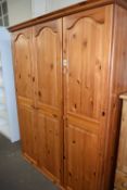 Pine triple front wardrobe