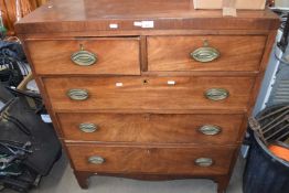Mahogany chest of drawers with two short over three long drawers