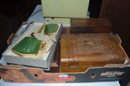 Mixed Lot: Wooden storage boxes, dressing table set etc