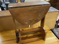 Small drop leaf occasional table and a book rack