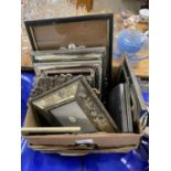 Box of various silver plated and other photo frames