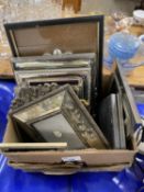 Box of various silver plated and other photo frames