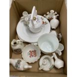 A collection of various crested china wares
