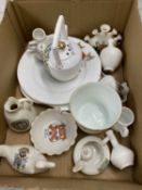 A collection of various crested china wares