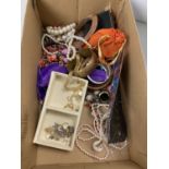 One box of assorted costume jewellery
