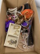 One box of assorted costume jewellery